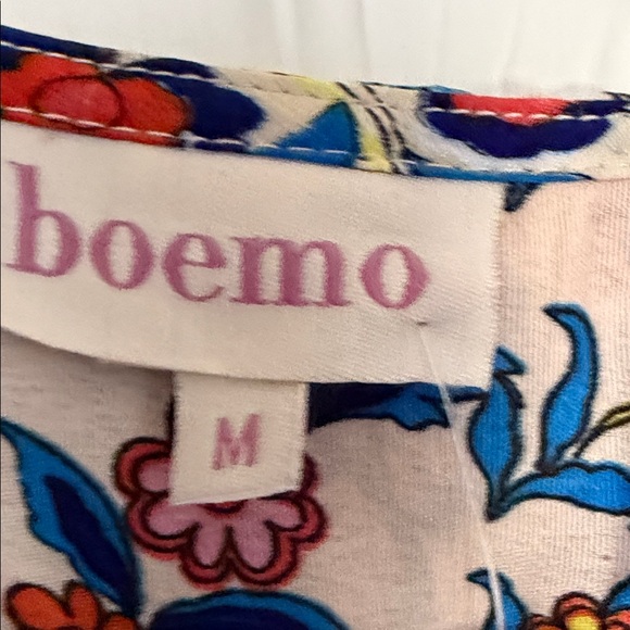 Boemo x Anthropologie Floral Print Boho Maxi Dress Tiered Bell 3/4 sleeved NWT - Picture 3 of 16